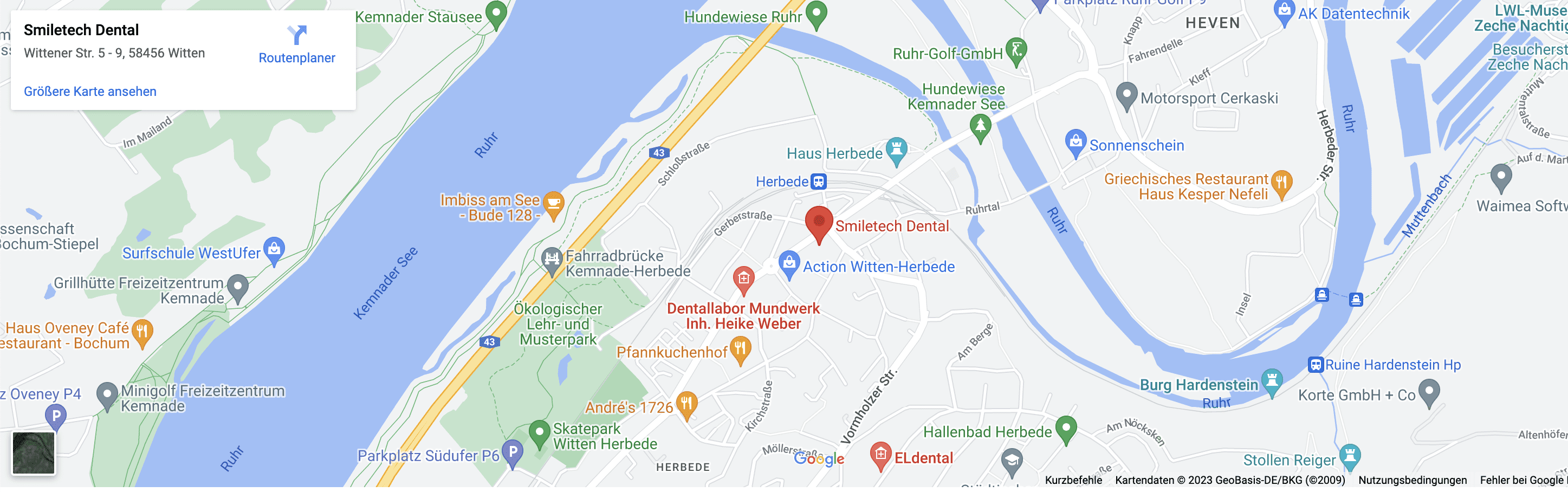 SmileTech Dental Anfahrt über Google Maps